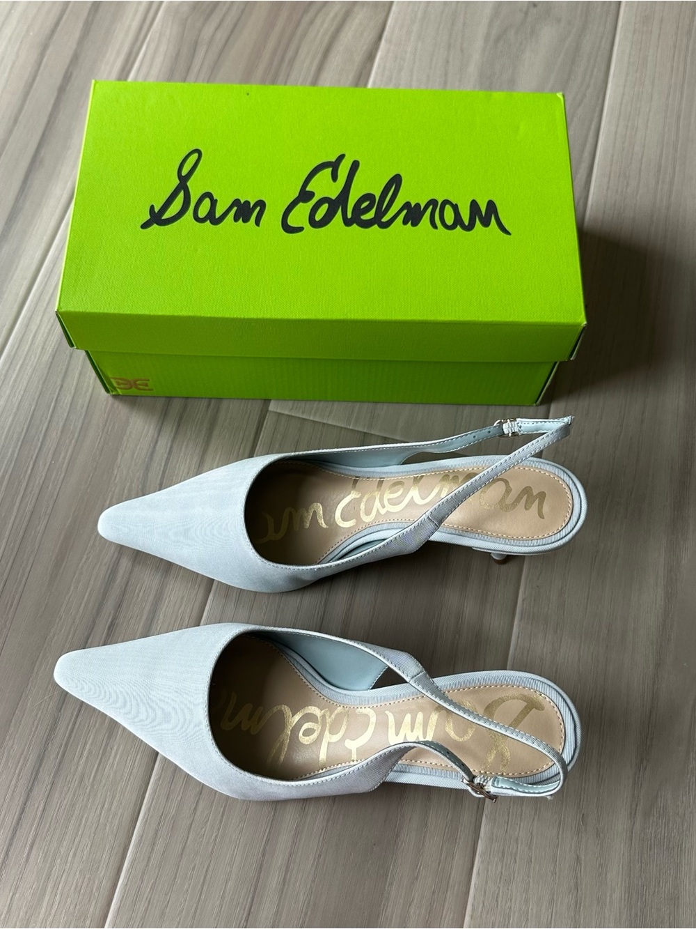 Sam Edelman Bianca Slingbacks Blue Silk